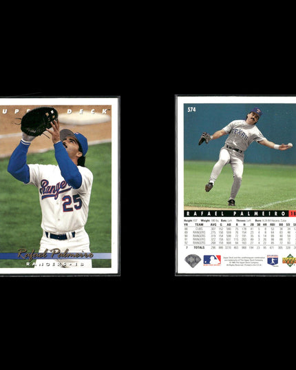 Rafael Palmeiro Texas Rangers Baseball 6-Card Lot Topps EX
