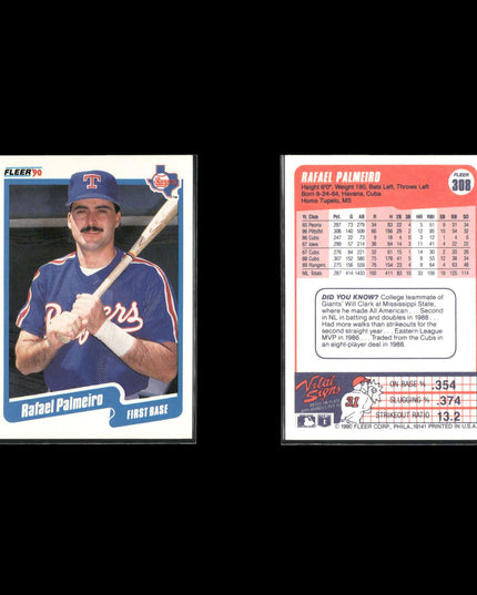 Rafael Palmeiro Texas Rangers Baseball 6-Card Lot Topps EX