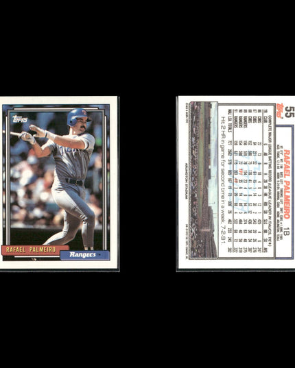 Rafael Palmeiro Texas Rangers Baseball 6-Card Lot Topps EX