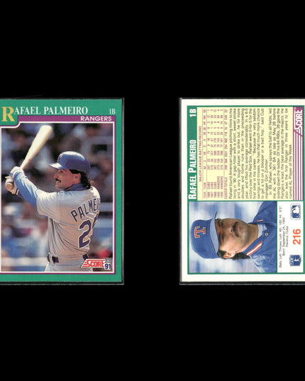 Rafael Palmeiro Texas Rangers Baseball 6-Card Lot Topps EX