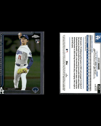 Roki Sasaki Los Angeles Dodgers Baseball 4-Card Lot Topps EX
