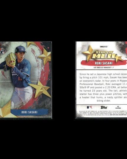 Roki Sasaki Los Angeles Dodgers Baseball 4-Card Lot Topps EX