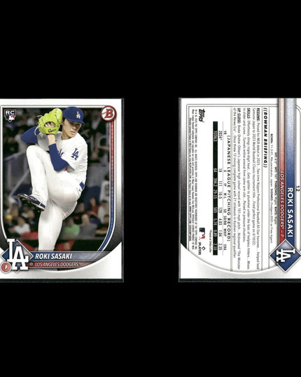Roki Sasaki Los Angeles Dodgers Baseball 4-Card Lot Topps EX