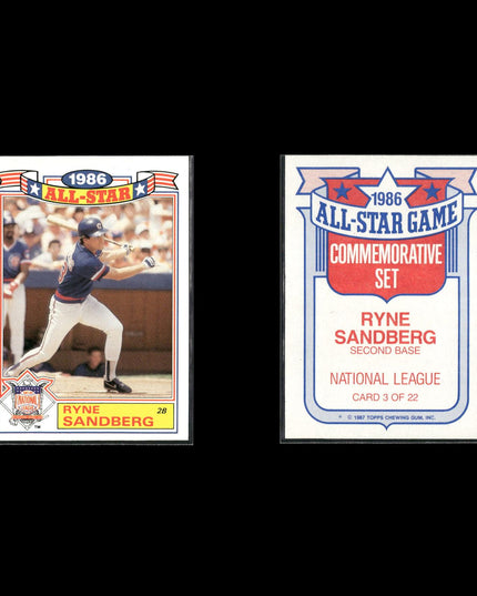 Ryne Sandberg Chicago Cubs Baseball 10-Card Lot Topps EX
