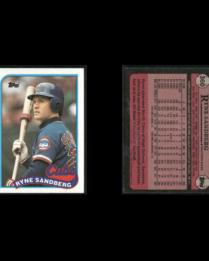Ryne Sandberg Chicago Cubs Baseball 10-Card Lot Topps EX