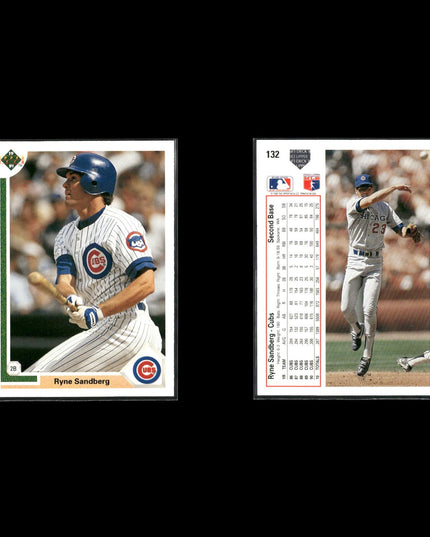 Ryne Sandberg Chicago Cubs Baseball 10-Card Lot Topps EX