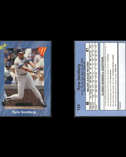Ryne Sandberg Chicago Cubs Baseball 10-Card Lot Topps EX