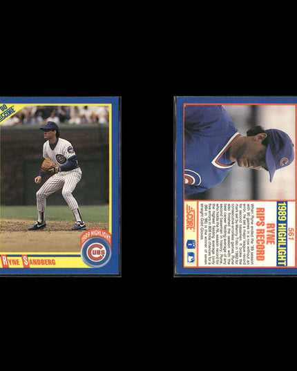 Ryne Sandberg Chicago Cubs Baseball 10-Card Lot Topps EX