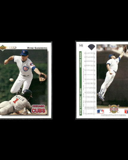 Ryne Sandberg Chicago Cubs Baseball 10-Card Lot Topps EX