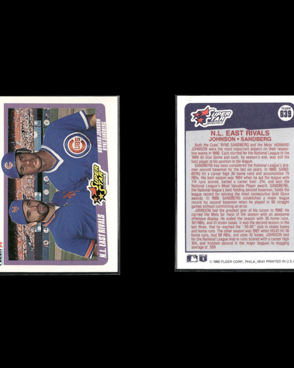 Ryne Sandberg Chicago Cubs Baseball 10-Card Lot Topps EX