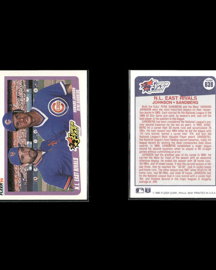 Ryne Sandberg Chicago Cubs Baseball 10-Card Lot Topps EX