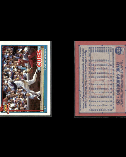 Ryne Sandberg Chicago Cubs Baseball 10-Card Lot Topps EX