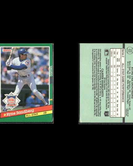 Ryne Sandberg Chicago Cubs Baseball 10-Card Lot Topps EX