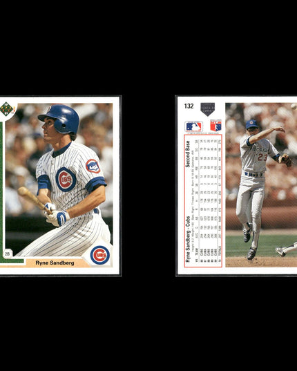 Ryne Sandberg Chicago Cubs Baseball 10-Card Lot Topps EX