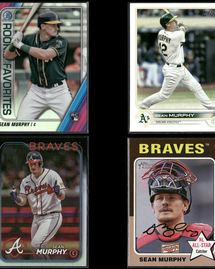 Sean Murphy Atlanta Braves Baseball 4-Card Lot Topps EX