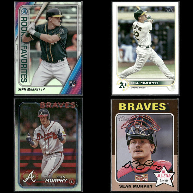 Sean Murphy Atlanta Braves Baseball 4-Card Lot Topps EX