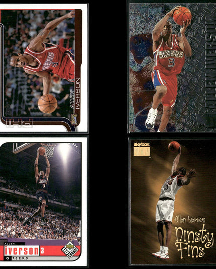 Allen Iverson Philadelphia 76ers Basketball 4-Card Lot Upper Deck EX