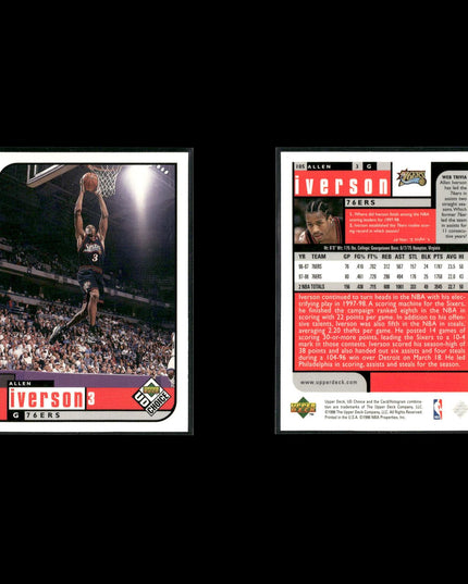 Allen Iverson Philadelphia 76ers Basketball 4-Card Lot Upper Deck EX