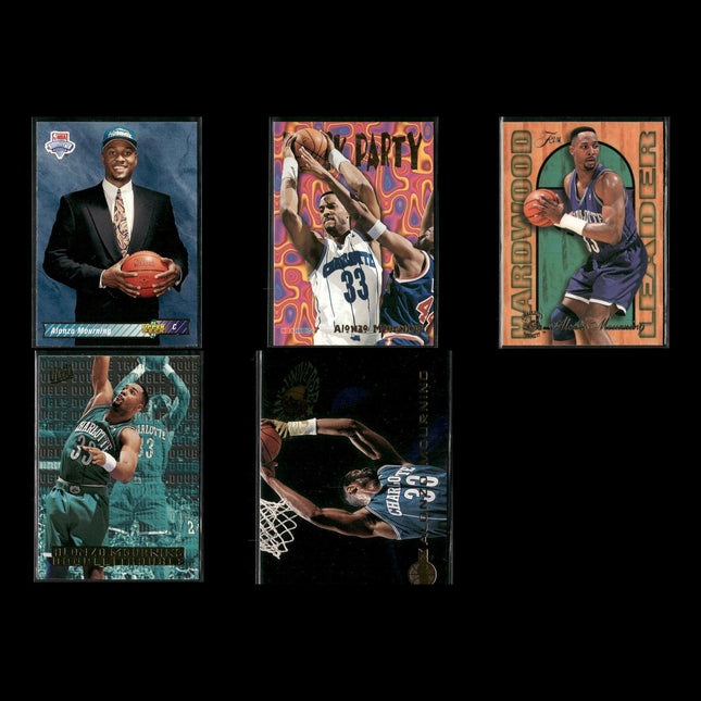 Alonzo Mourning Miami Heat Basketball 5-Card Lot NBA Hoops EX