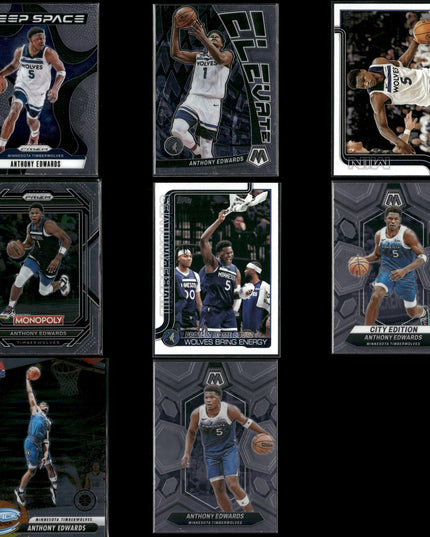 Anthony Edwards Minnesota Timberwolves Basketball 8-Card Lot Panini EX