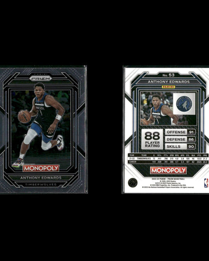 Anthony Edwards Minnesota Timberwolves Basketball 8-Card Lot Panini EX