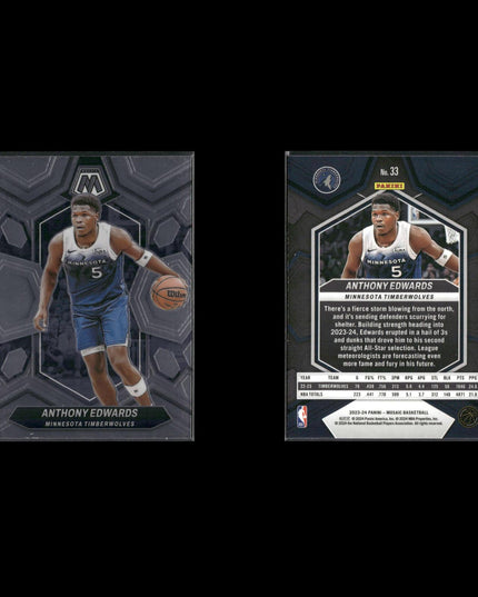 Anthony Edwards Minnesota Timberwolves Basketball 8-Card Lot Panini EX