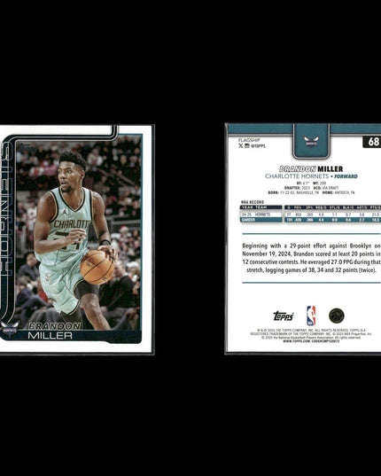 Brandon Miller Charlotte Hornets Basketball 8-Card Lot Panini EX