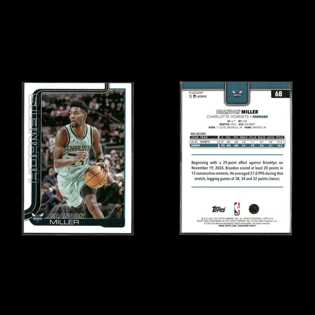 Brandon Miller Charlotte Hornets Basketball 8-Card Lot Panini EX