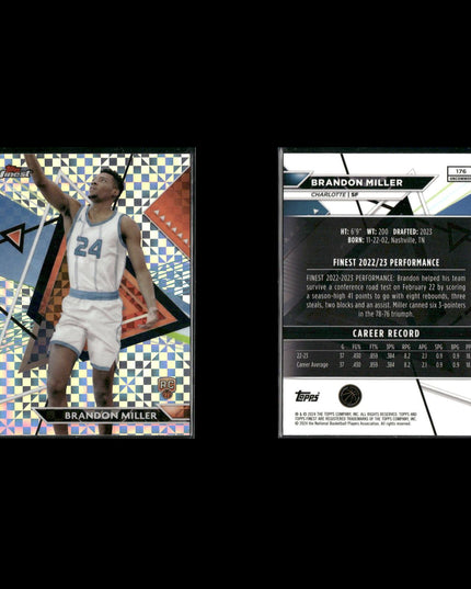 Brandon Miller Charlotte Hornets Basketball 8-Card Lot Panini EX