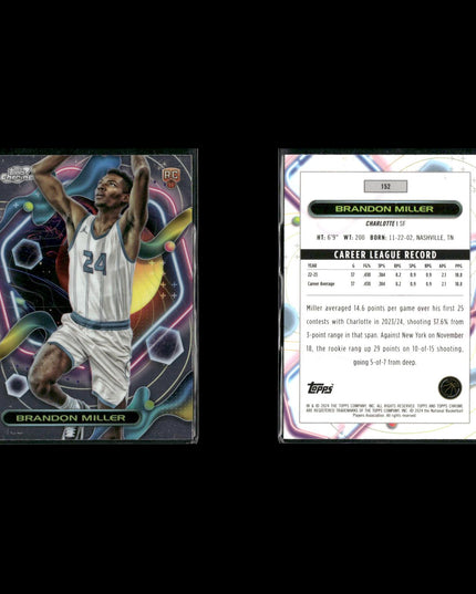 Brandon Miller Charlotte Hornets Basketball 8-Card Lot Panini EX