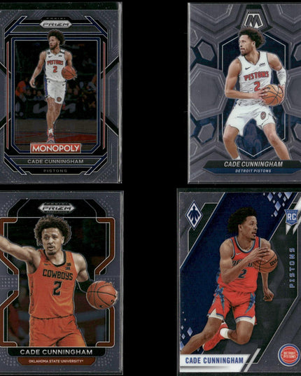 Cade Cunningham Detroit Pistons Basketball 4-Card Lot Panini EX