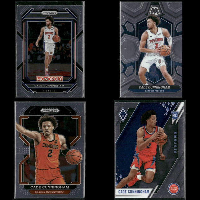 Cade Cunningham Detroit Pistons Basketball 4-Card Lot Panini EX