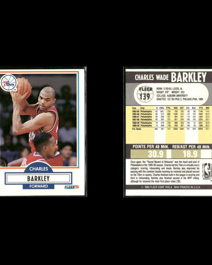 Charles Barkley Philadelphia 76ers Basketball 12-Card Lot NBA Hoops EX
