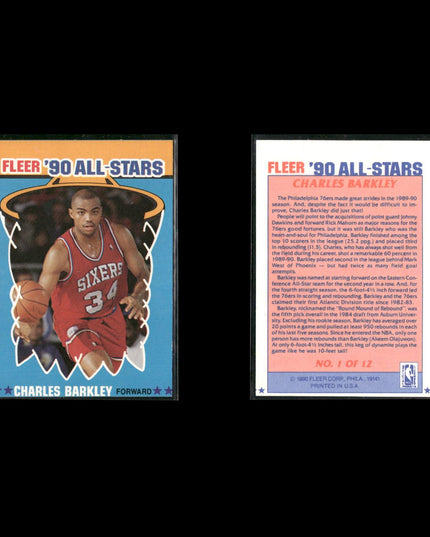 Charles Barkley Philadelphia 76ers Basketball 12-Card Lot NBA Hoops EX