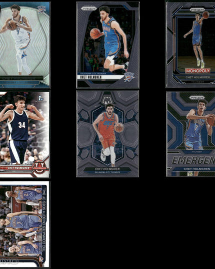 Chet Holmgren Oklahoma City Thunder Basketball 7-Card Lot Panini EX