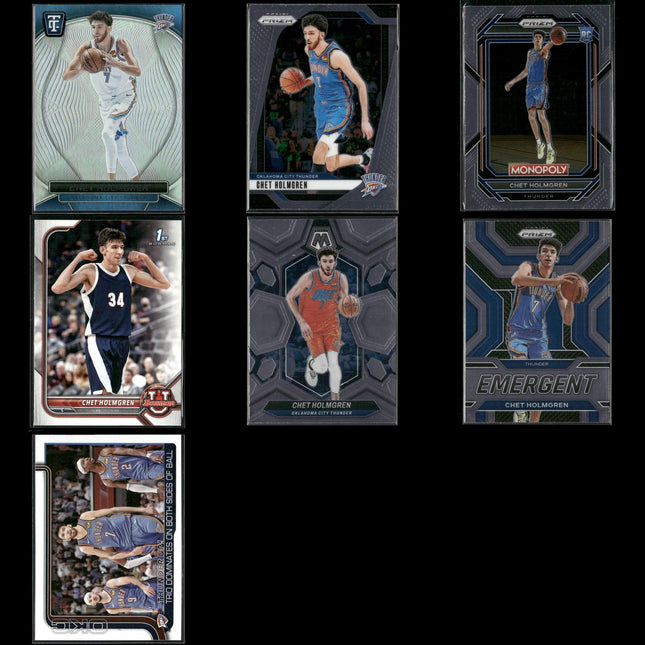 Chet Holmgren Oklahoma City Thunder Basketball 7-Card Lot Panini EX