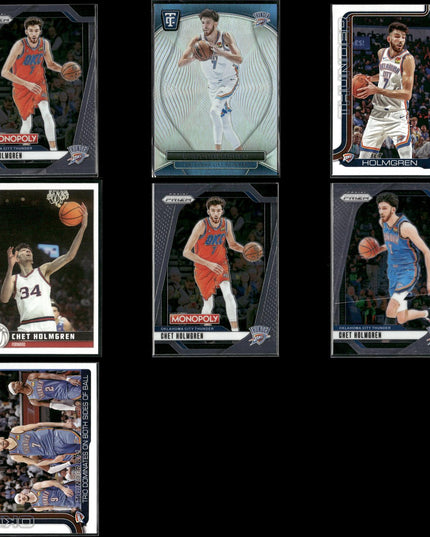 Chet Holmgren Oklahoma City Thunder Basketball 7-Card Lot Panini EX