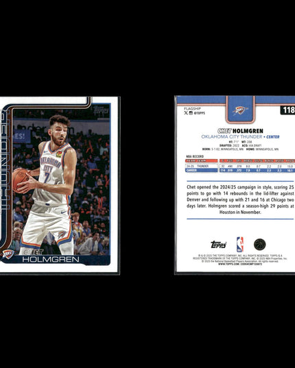 Chet Holmgren Oklahoma City Thunder Basketball 7-Card Lot Panini EX