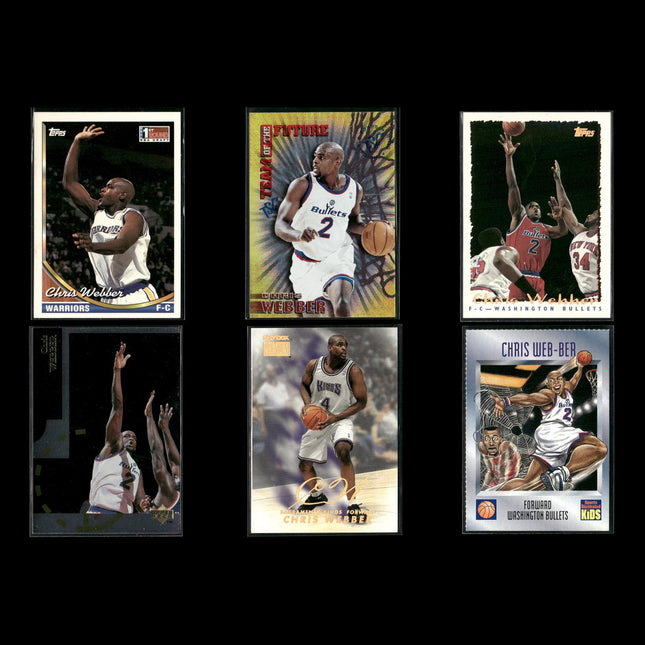 Chris Webber Sacramento Kings Basketball 6-Card Lot Upper Deck EX