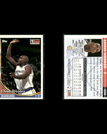 Chris Webber Sacramento Kings Basketball 6-Card Lot Upper Deck EX