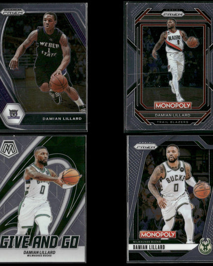 Damian Lillard Portland Trail Blazers Basketball 4-Card Lot Panini EX