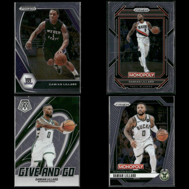 Damian Lillard Portland Trail Blazers Basketball 4-Card Lot Panini EX