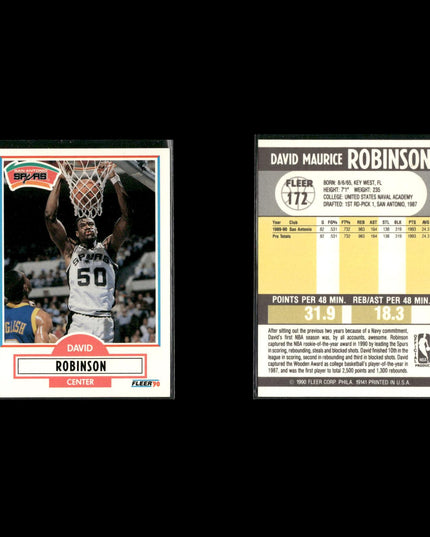 David Robinson San Antonio Spurs Basketball 12-Card Lot NBA Hoops EX