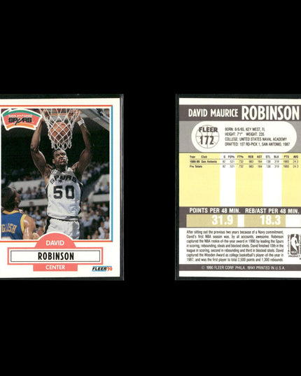 David Robinson San Antonio Spurs Basketball 12-Card Lot NBA Hoops EX