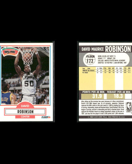 David Robinson San Antonio Spurs Basketball 12-Card Lot NBA Hoops EX