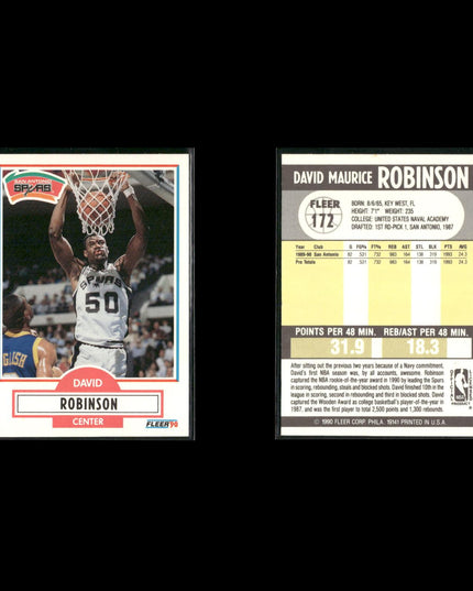 David Robinson San Antonio Spurs Basketball 12-Card Lot NBA Hoops EX