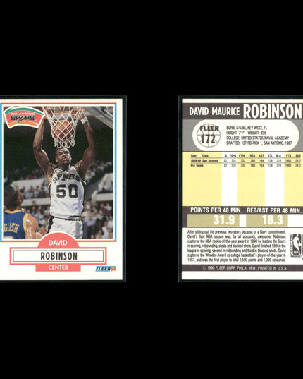 David Robinson San Antonio Spurs Basketball 12-Card Lot NBA Hoops EX