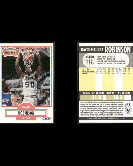 David Robinson San Antonio Spurs Basketball 12-Card Lot NBA Hoops EX