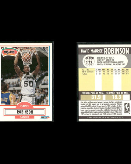 David Robinson San Antonio Spurs Basketball 12-Card Lot NBA Hoops EX