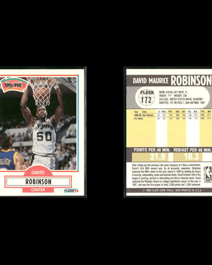 David Robinson San Antonio Spurs Basketball 12-Card Lot NBA Hoops EX